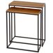 Max Home Set 2 mesas auxiliares metal y madera 50x25 Max Home Set 2 mesas auxiliares metal y madera 50x25 Madera