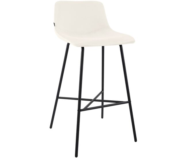 Taburete de bar altona terciopelo crema 49x44x98 cm