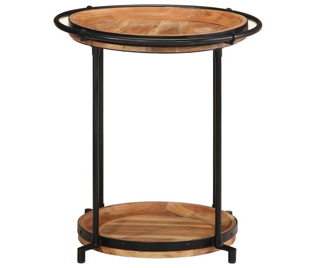 Mesa auxiliar madera maciza de acacia Ø55x60 cm