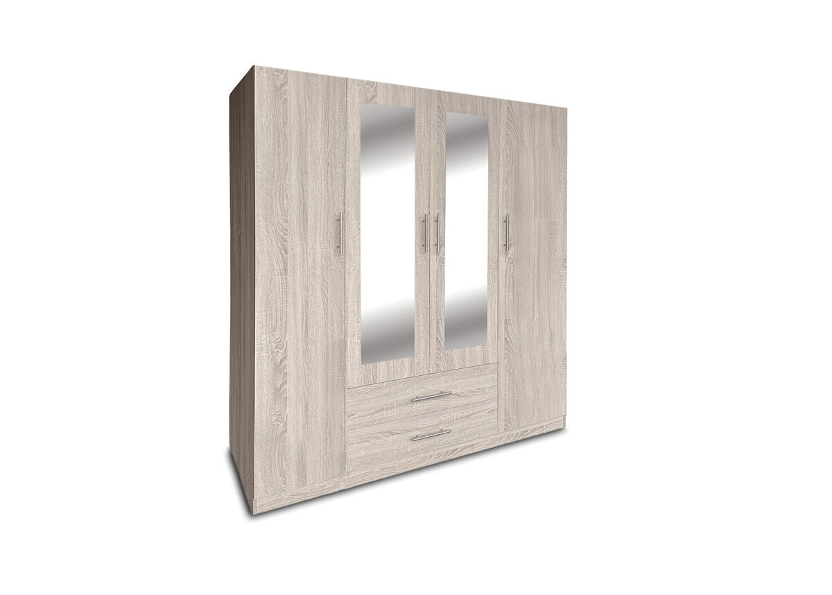 Armario de dormitorio w 4 puertas, con espejo, cambria