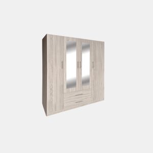 Guarda-roupa de quarto com 4 portas e espelho, Cambria