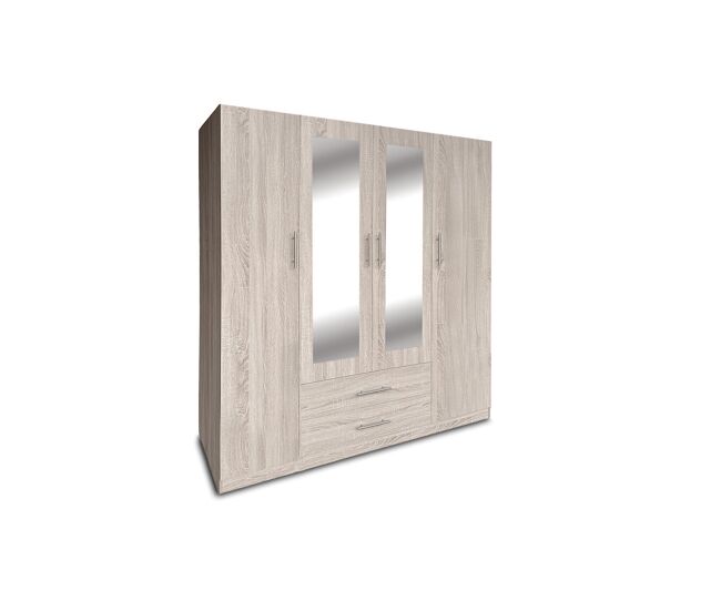 Armario de dormitorio w 4 puertas, con espejo, cambria
