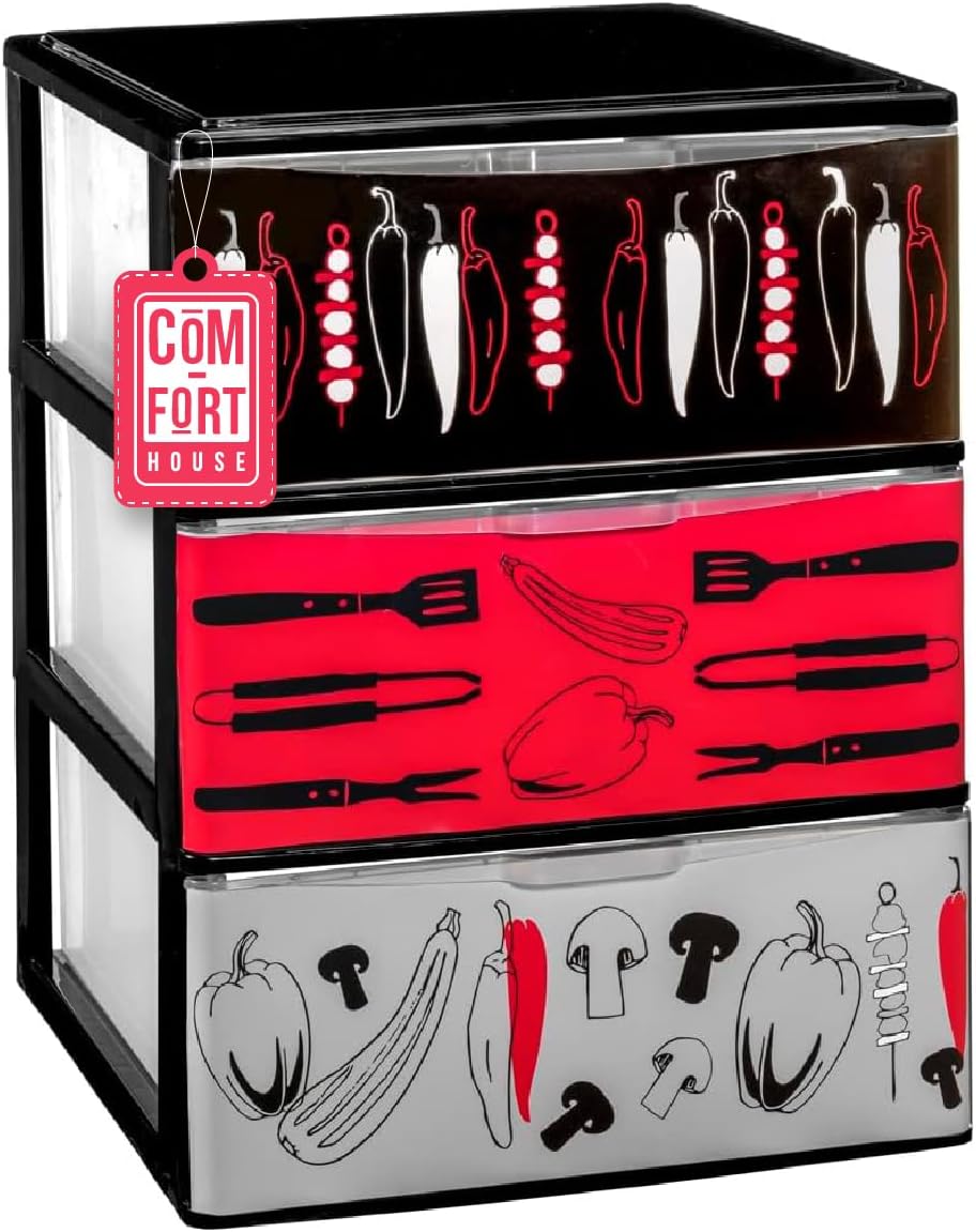 Com-fort house | cajonera apilable de plástico | modelo iris | diseño cocina | modelo de 3 cajones