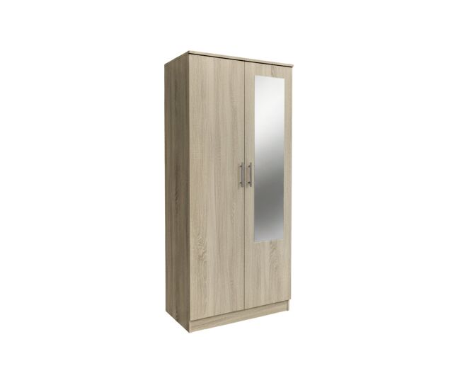 Armario de dormitorio w 2 puertas, con espejo, cambria