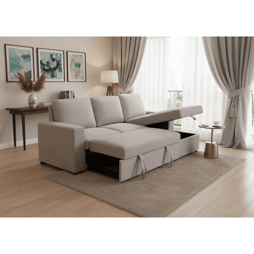 Sofá-cama Luke Chaise Longue 234cm Bege