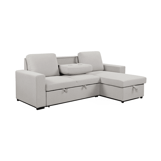 Sofá-cama Luke Chaise Longue 234cm Bege