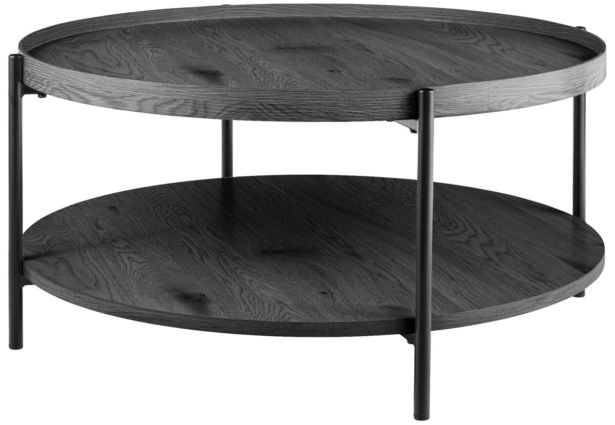 Mesa de centro corbitan madera gris ø 80 cm