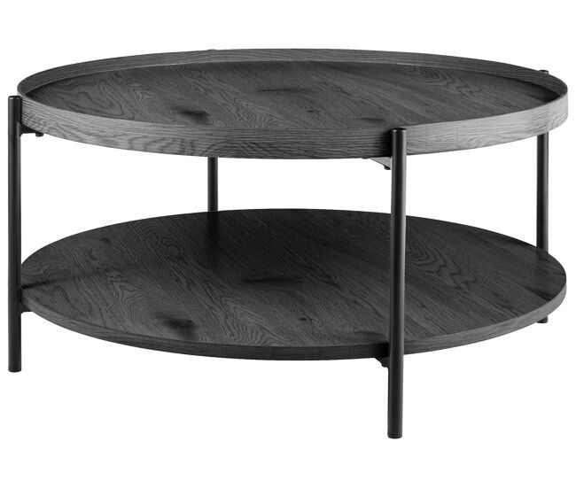 Mesa de centro corbitan madera gris ø 80 cm