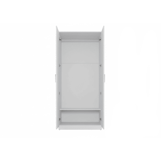 Guarda-roupa de quarto com 2 portas, com espelho, branco Guarda-roupa de quarto com 2 portas, com espelho, branco