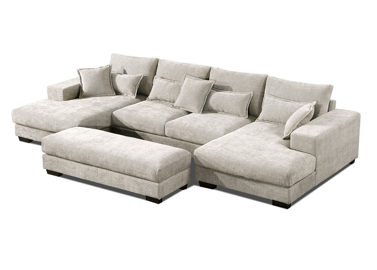 Mega sofa cama chaise longue rinconera kim 368cm, beige