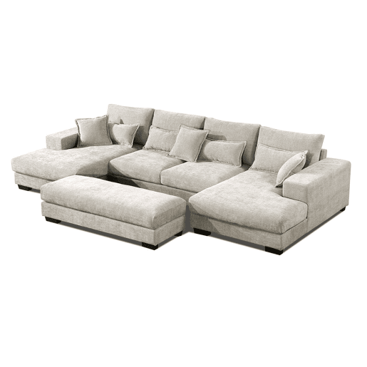 Sofá-cama de canto Mega Chaise Longue Kim 368cm, bege