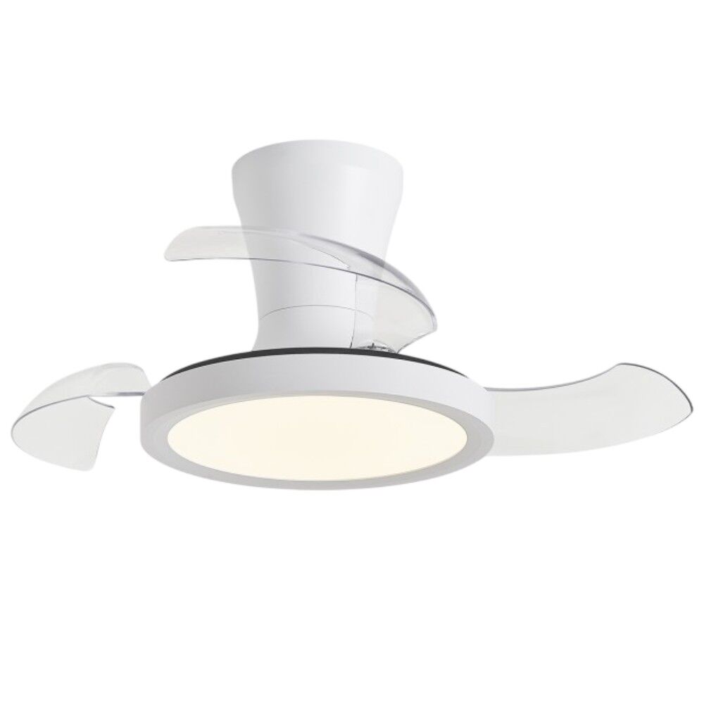 Ventilador De Techo Dc Tombet Blanco 30cm Led Cct Regulable Control Remoto Con Temporizado