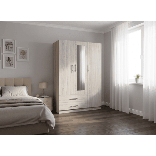 Guarda-roupa para quarto com 3 portas e espelho, Cambria Guarda-roupa para quarto com 3 portas e espelho, Cambria
