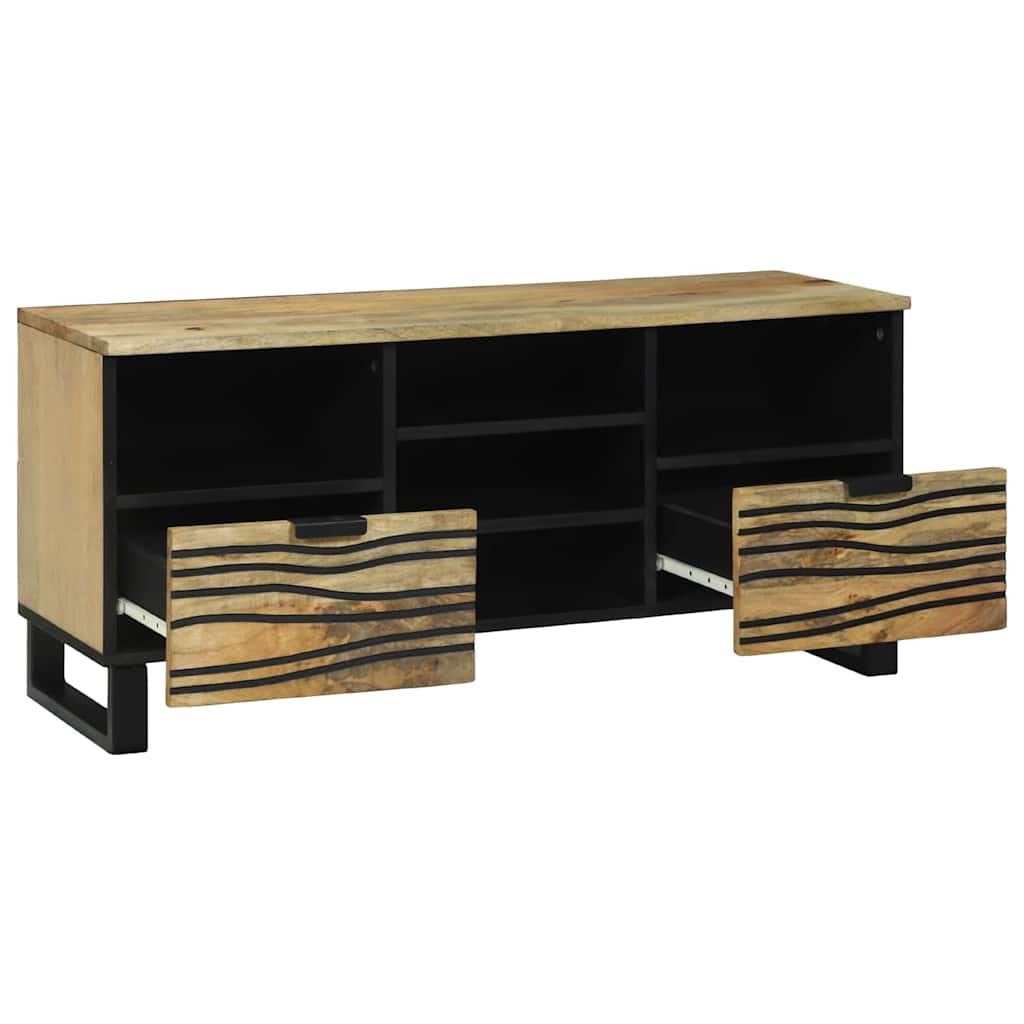 mueble para tv marron 100 x 33 x 46 cm madera maciza de mango
