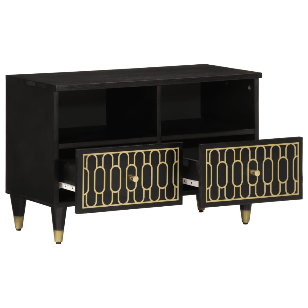 mueble de tv madera maciza de mango 70x33x46 cm