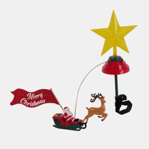 Estrela de Natal LED para o topo da árvore com música e trenó giratório
