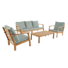 Conjunto de jardim em madeira de acácia, 5 lugares, Ushuaia 5, Verde cinzento, 179x82.5x74.5 cm
