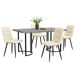 Conjunto de mesas y sillas de comedor 140x80 Conjunto de mesas y sillas de comedor 140x80 Beige