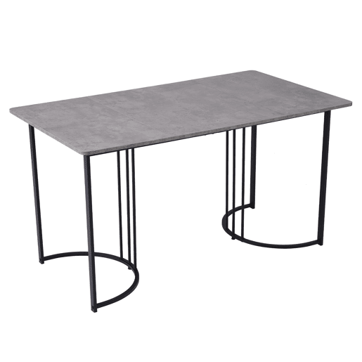 Conjunto de sala de jantar de 5 peças 140x80cm - Mesa com 4 cadeiras de veludo bege e pernas metálicas pretas