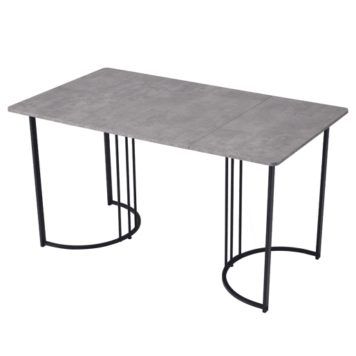 Conjunto de sala de jantar de 5 peças 140x80cm - Mesa com 4 cadeiras de veludo bege e pernas metálicas pretas