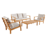 Conjunto de jardim em madeira de acácia, 5 lugares, Ushuaia 5, Cru, 179x82.5x74.5 cm