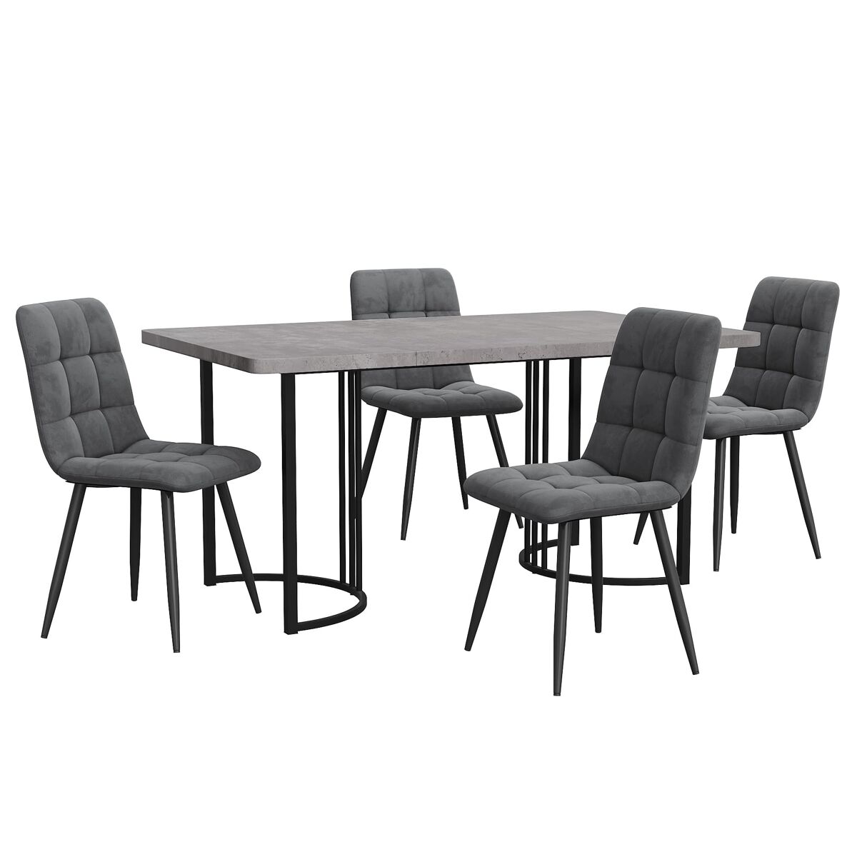 Conjunto de mesas y sillas de comedor 140x80 Gris