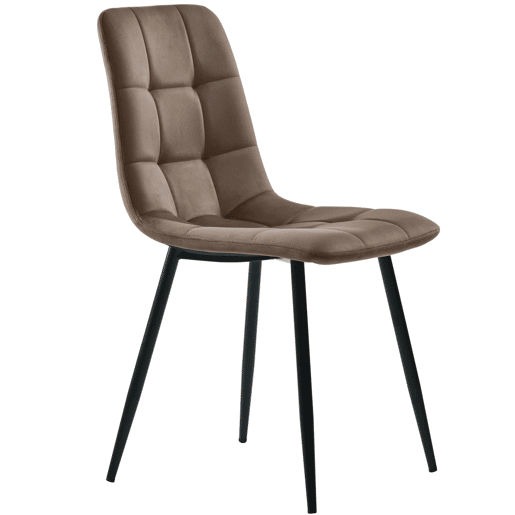 Conjunto de sala de jantar (5 peças) 140×80 cm - Mesa com 4 cadeiras de veludo castanho Conjunto de sala de jantar (5 peças) 140×80 cm - Mesa com 4 cadeiras de veludo castanho