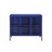 Aparador industrial de metal y vidrio templado 3 puertas, 100cm 100 Aparador industrial de metal y vidrio templado 3 puertas, 100cm 100 Azul