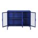 Aparador industrial de metal y vidrio templado 3 puertas, 100cm 100 Aparador industrial de metal y vidrio templado 3 puertas, 100cm 100 Azul