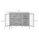 Aparador industrial de metal y vidrio templado 3 puertas, 100cm 100 Aparador industrial de metal y vidrio templado 3 puertas, 100cm 100 Azul