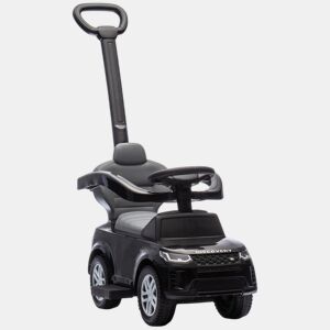 AIYAPLAY Carro Andador 2 em 1 para Crianças de 18-36 Meses Carro Andador Land Rover Discovery com Espaço de Armazenamento Buzina Volante Pega de Empurrar e Barra Removíveis 84x40x94,5 cm Preto