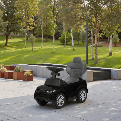 AIYAPLAY Carro Andador 2 em 1 para Crianças de 18-36 Meses Carro Andador Land Rover Discovery com Espaço de Armazenamento Buzina Volante Pega de Empurrar e Barra Removíveis 84x40x94,5 cm Preto