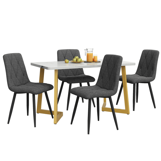 Conjunto de sala de jantar 117x68cm - Mesa retangular moderna com 4 cadeiras - Cinza Conjunto de sala de jantar 117x68cm - Mesa retangular moderna com 4 cadeiras - Cinza