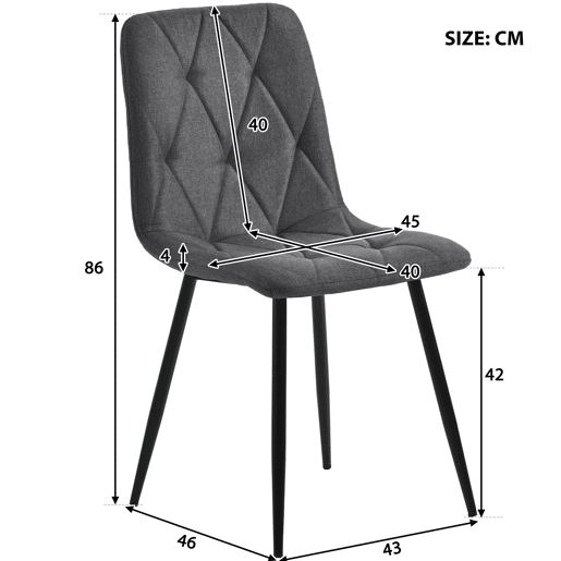 Conjunto de sala de jantar 117x68cm - Mesa retangular moderna com 4 cadeiras - Cinza Conjunto de sala de jantar 117x68cm - Mesa retangular moderna com 4 cadeiras - Cinza