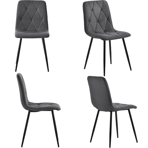 Conjunto de sala de jantar 117x68cm - Mesa retangular moderna com 4 cadeiras - Cinza Conjunto de sala de jantar 117x68cm - Mesa retangular moderna com 4 cadeiras - Cinza