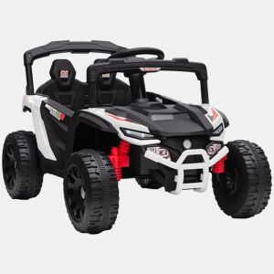 AIYAPLAY Carro Elétrico para Crianças 12V Carro a Bateria UTV com 2 Motores Controlo Remoto 2,4G Suspensão Traseira Faróis Música para Crianças acima de 3 Anos 88x57,5x55,5 cm Branco