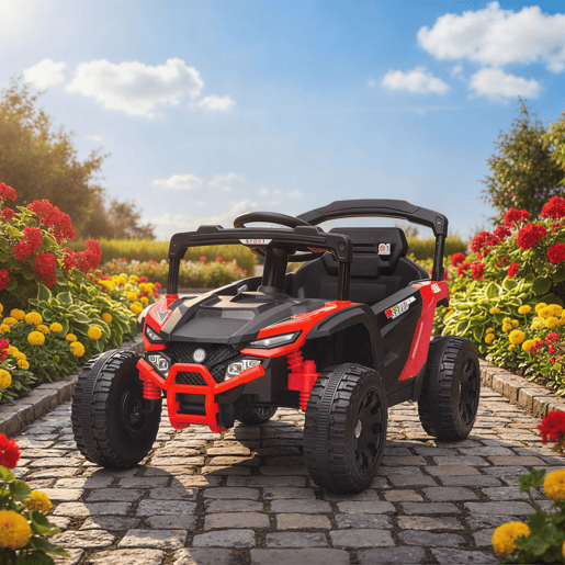 AIYAPLAY Carro Elétrico para Crianças 12V Carro a Bateria UTV com 2 Motores Controlo Remoto 2,4G Suspensão Traseira Faróis Música para Crianças acima de 3 Anos 88x57,5x55,5 cm Vermelho