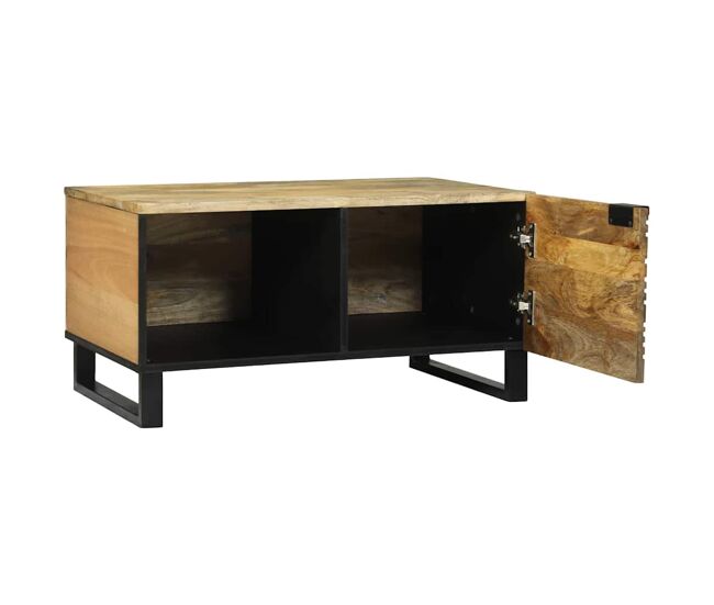 Mesa de café marrón y negro 80 x 50 x 40 cm