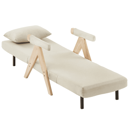 Poltrona conversível 3 em 1 - Função cama, reclinável, para sala, quarto e escritório - Bege