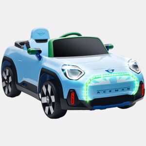 AIYAPLAY Carro Elétrico para Crianças acima de 3 Anos MINI Concept Aceman Carro a Bateria 12V com Bluetooth Controlo Remoto 2,4G Motor Duplo Suspensão Traseira Faróis Música USB 109x63x46 cm Azul