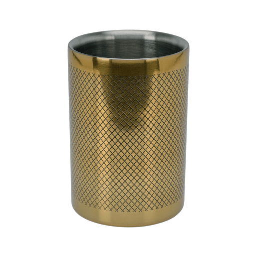 Tampa de garrafa em aço inoxidável com parede dupla Ø12x18cm, design dourado