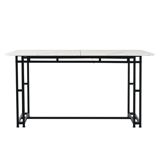 Conjunto de sala de jantar 140x80cm - 4 cadeiras de veludo preto - Mesa de ferro preto