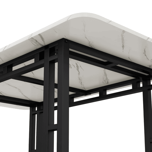 Conjunto de sala de jantar 140x80cm - 4 cadeiras de veludo preto - Mesa de ferro preto