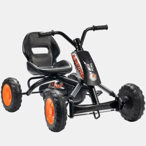 AIYAPLAY Kart a Pedais Go-Kart com Rodas PP Estrutura de Aço Carga 30 kg para Crianças 2-5 Anos 84x54x56 cm Preto