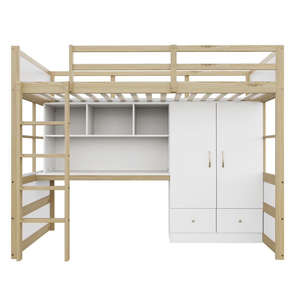 Cama alta para niños 204x102 Natural