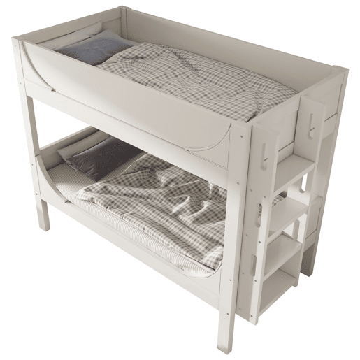 Cama beliche separável 90x200 cm - Escada flexível, design tipo trenó, branco Cama beliche separável 90x200 cm - Escada flexível, design tipo trenó, branco