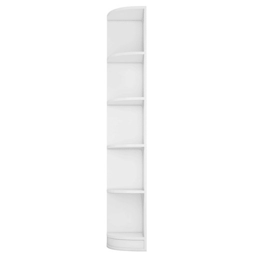 Estante de canto com 5 prateleiras - design simples, alta capacidade de carga - branco