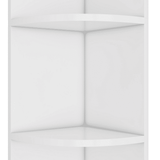 Estante de canto com 5 prateleiras - design simples, alta capacidade de carga - branco