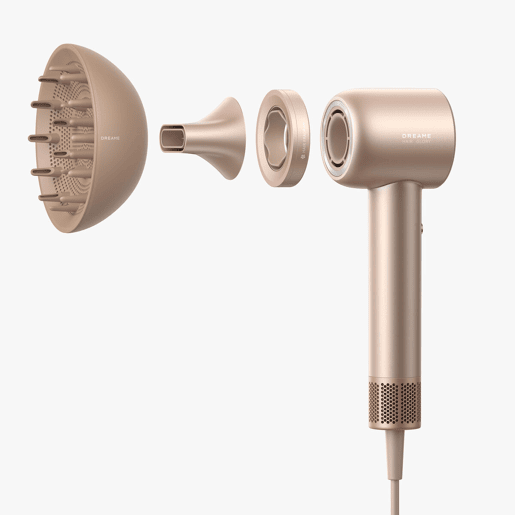 Secador de Cabelo Dreame Glory Mix 1600W Iónico, 3 Bicos Magnéticos, Dourado