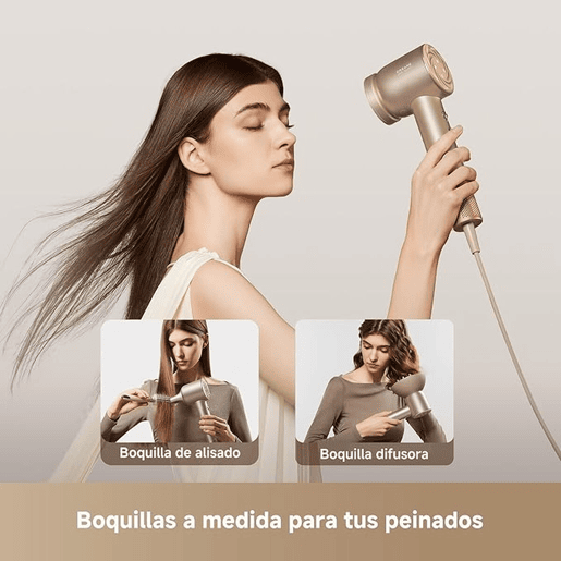 Secador de Cabelo Dreame Glory Mix 1600W Iónico, 3 Bicos Magnéticos, Dourado